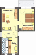 Grundriss Wohnung, 2 Zimmer (49 m²), Dr.-Th.-Neubauer-Str. 57, Gera