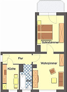 Grundriss Wohnung, 2 Zimmer (52,24 m²), Prof.-Simmel-Straße 26, Gera