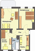 Grundriss Wohnung, 3 Zimmer (62,39 m²), Wiesestraße 216, Gera