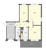 Grundriss Wohnung, 3 Zimmer (59,43 m²), Bieblacher Straße 59, Gera