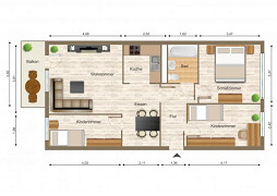 Grundriss Wohnung, 4 Zimmer (69,02 m²), Platanenstraße 14, Gera