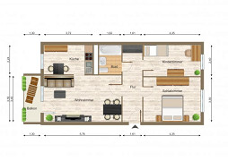 Grundriss Wohnung, 3 Zimmer (69,07 m²), Felbrigstraße 12, Gera