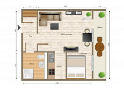 Grundriss Wohnung, 1 Zimmer (36,22 m²), Bruno-Brause-Straße 1, Gera
