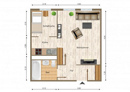 Grundriss Wohnung, 1 Zimmer (32,42 m²), Franz-Stephan-Straße 14, Gera