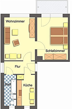 Grundriss - Wohnung, 2 Zimmer (49 m²), Dr.-Th.-Neubauer-Str. 57, Gera
