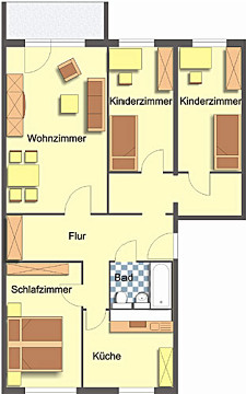 Grundriss - Wohnung, 4 Zimmer (82,03 m²), Seydelstraße 22, Gera