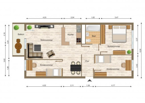 Grundriss - Moderne Familienwohnung!, Zeulsdorfer Straße 51, Gera