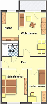 Grundriss Wohnung, 3 Zimmer (69,07 m²), Seydelstraße 30, Gera