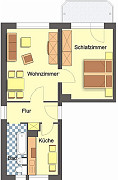 Grundriss Wohnung, 2 Zimmer (48,81 m²), Haeckelstraße 12, Gera