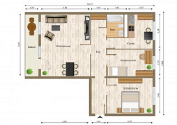 Grundriss Wohnung, 3 Zimmer (83,55 m²), Franz-Stephan-Straße 2, Gera